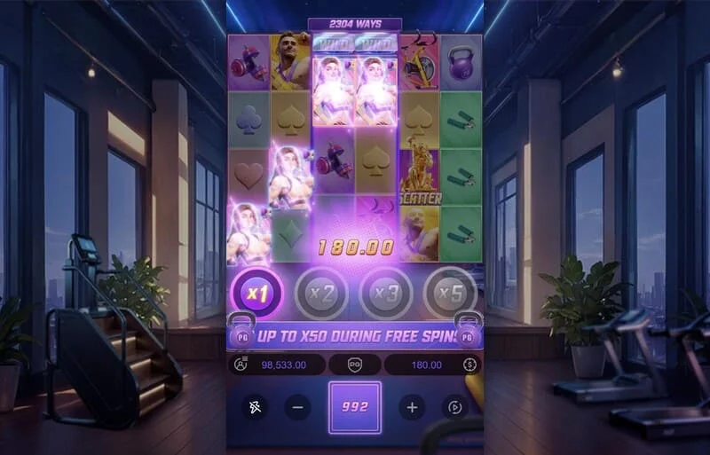 Mighty Mania – gevinst i grunnspillet med fremhevet linje